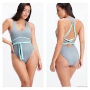 BOGO FREE ALL ITEMS! NWT Fabletics one piece lace up bathing suit size large